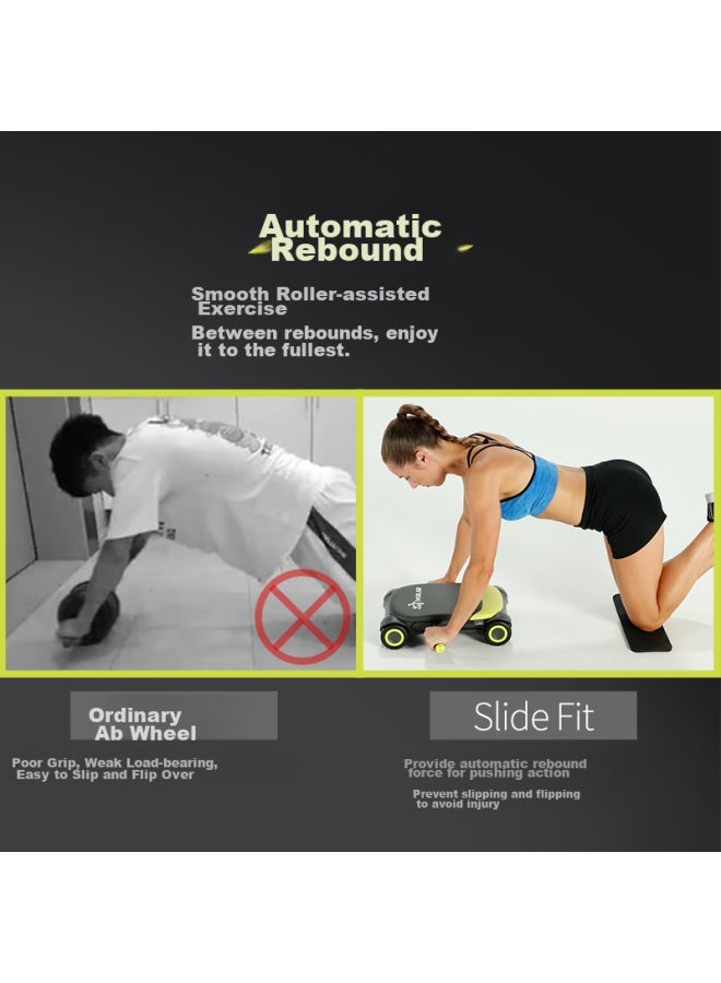 WONDER CORE Wondercore Automatic Rebound Ab Wheel Fitness Equipment For Abdominal Exercises, Skateboard Exercise Machine For Men's Home Use - Image 3