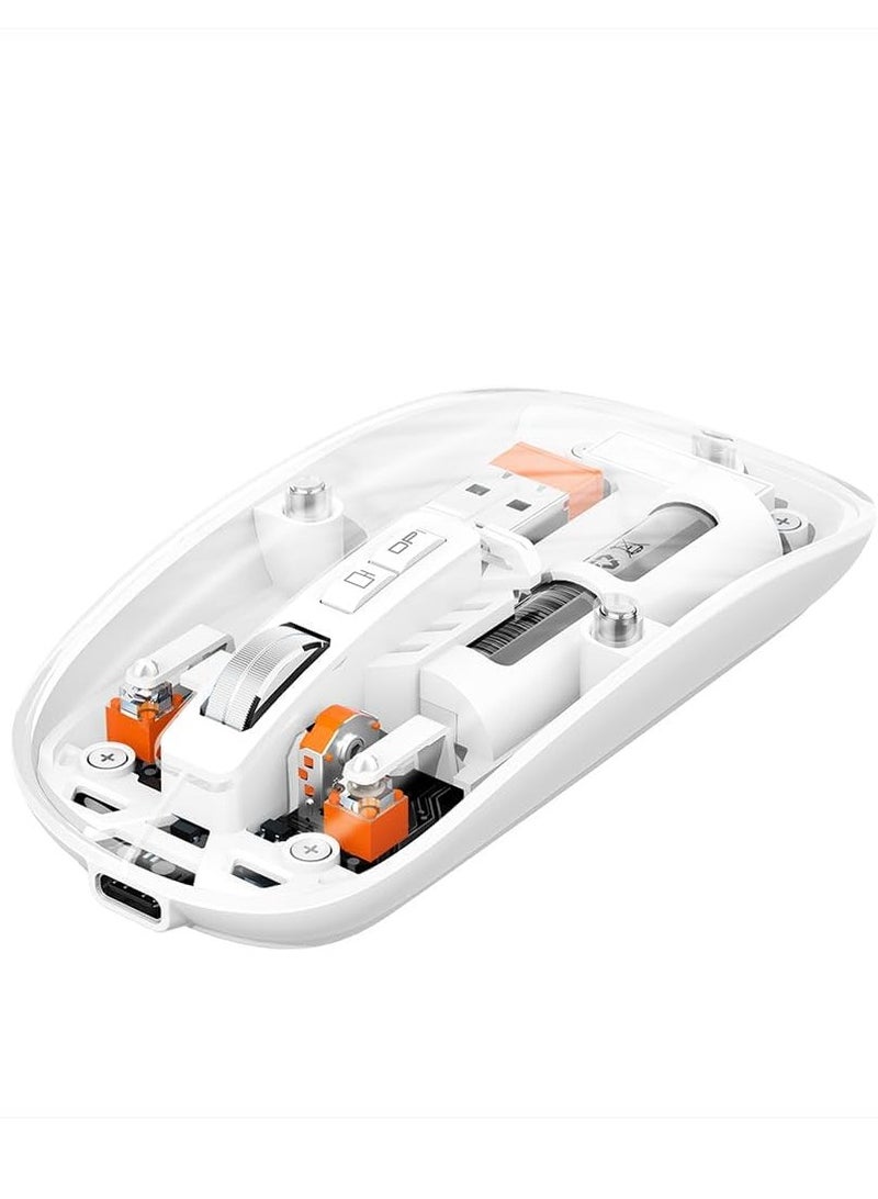 Devon Transparent Wireless Gaming Mouse Bluetooth Dual Mode Adjustable 3-Device Simultaneously for PC Mac Laptop Multicolor - Image 1