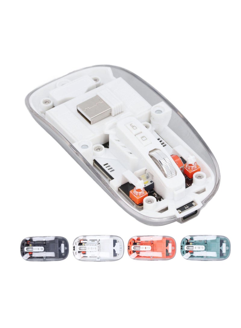 Devon Transparent Wireless Gaming Mouse Bluetooth Dual Mode Adjustable 3-Device Simultaneously for PC Mac Laptop Multicolor - Image 2