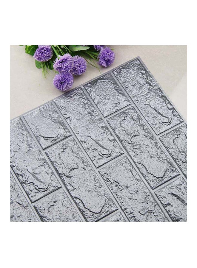 3D Brick Waterproof Wall Stickers Grey 70x77cm - Image 2