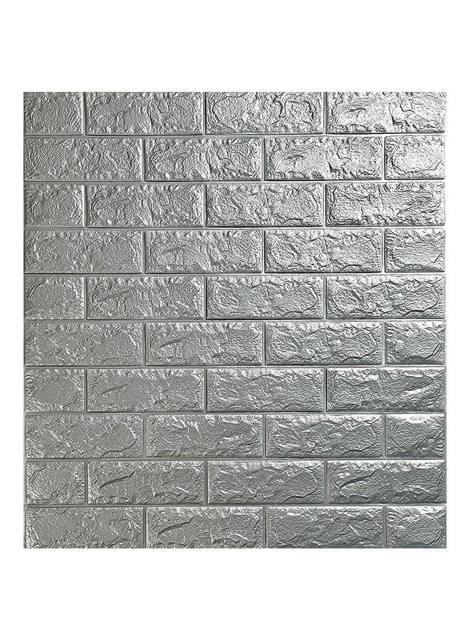 3D Brick Waterproof Wall Stickers Grey 70x77cm - Image 1