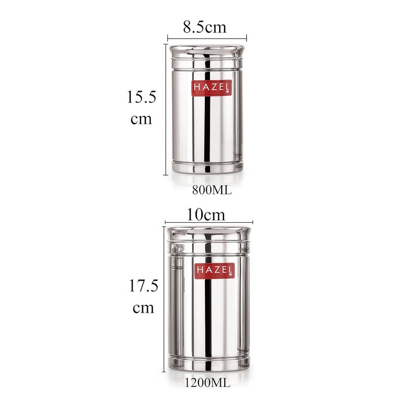 HAZEL Kitchen Steel Container Set Combo Steel Storage Box for Kitchen Steel Container for Kitchen Storage Set of 6 800ml 1200ml Ideal for Storing Rice Cereal Pulse Snacks - Image 4