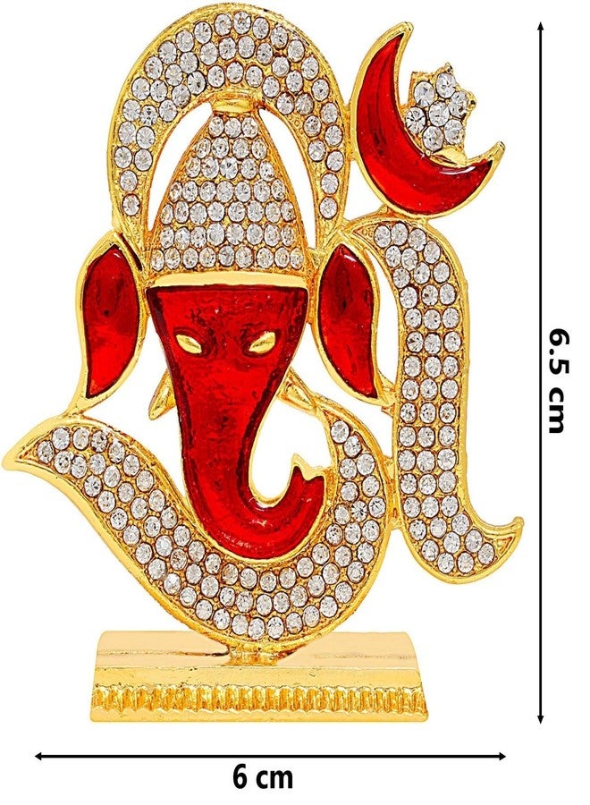 GCT OM Ganesh Idol OM Ganesha Statue Ganpati Vinayaka Murti (B-124) Maroon Metal Statue for Home Décor Car Dashboard Mandir Pooja Murti Temple Puja Office Table Showpiece - Image 2
