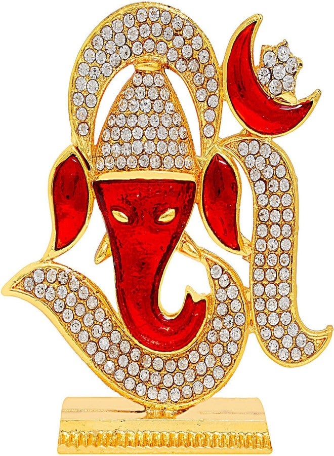 GCT OM Ganesh Idol OM Ganesha Statue Ganpati Vinayaka Murti (B-124) Maroon Metal Statue for Home Décor Car Dashboard Mandir Pooja Murti Temple Puja Office Table Showpiece - Image 1