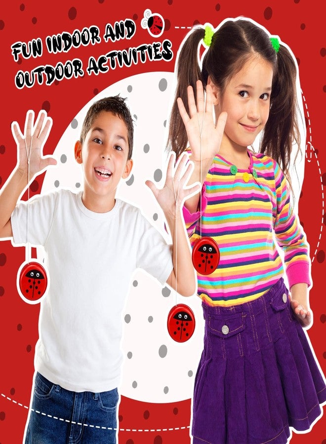 Sonwyoung 50 Pcs Kids Ladybug Party Favors Metal Ladybug Toy for Kids with String Cartoon Pattern Teens Christmas Birthday Party Favors - Image 3