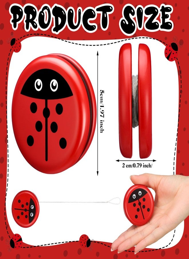 Sonwyoung 50 Pcs Kids Ladybug Party Favors Metal Ladybug Toy for Kids with String Cartoon Pattern Teens Christmas Birthday Party Favors - Image 2