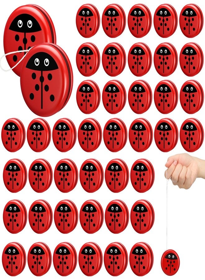 Sonwyoung 50 Pcs Kids Ladybug Party Favors Metal Ladybug Toy for Kids with String Cartoon Pattern Teens Christmas Birthday Party Favors - Image 1