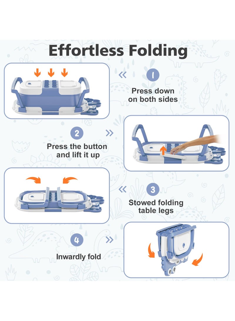 Flushrenic Foldable baby bathtub, baby bathtub with soft padding and real-time thermometer, baby bathtub with soft floating pad and real-time temperature monitoring LCD screen, baby to toddler bathtub, portable newborn travel bathtub, suitable for babies, boys, girls - Image 3