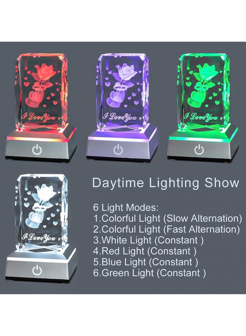 RARELY زهرة اصطناعية ملونة هدية LED ضوء إلى الأبد هدايا عيد ميلاد للنساء من الجدة والزوجة والأخت - Image 3