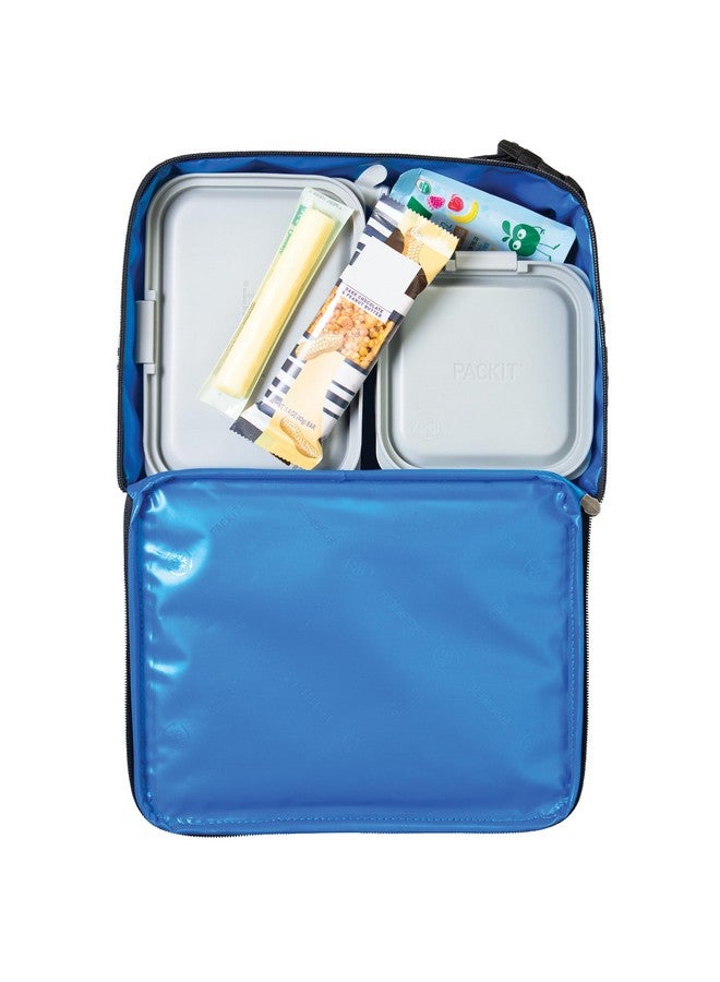 PACKIT PackIt Freezable Classic Lunch Box, Checked Out, Built with EcoFreeze Technology, Collapsible, Reusable, Zip Closure With Zip Front Pocket and Buckle Handle, Perfect for School Lunches  - Image 3