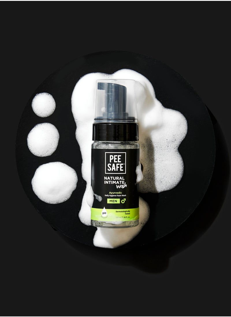 PEESAFE - PeeSafe Natural Daily Intimate wash for men with Ayurveda Extracts, Tea Tree essential oil, Antibacterial & Antifungal, Relieves Itching & Irritation, Dermatologically Tested, 100ml - Image 1