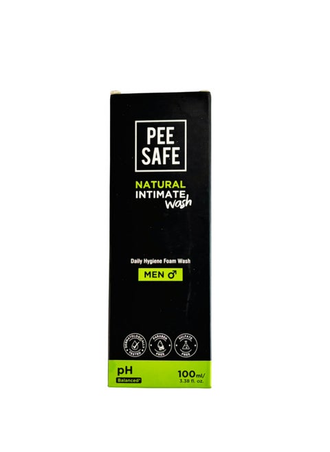 PeeSafe Natural Daily Intimate wash for men with Ayurveda Extracts, Tea Tree essential oil, Antibacterial & Antifungal, Relieves Itching & Irritation, Dermatologically Tested, 100ml