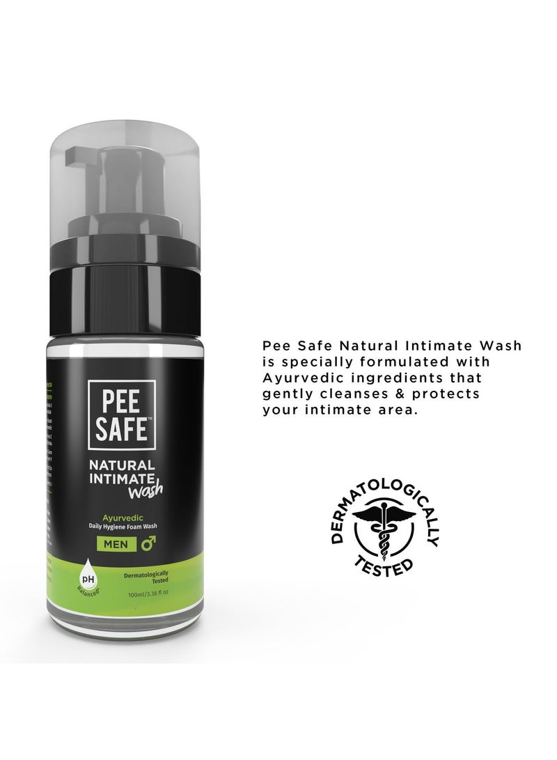 PeeSafe Natural Daily Intimate wash for men with Ayurveda Extracts, Tea Tree essential oil, Antibacterial & Antifungal, Relieves Itching & Irritation, Dermatologically Tested, 100ml - Image 5