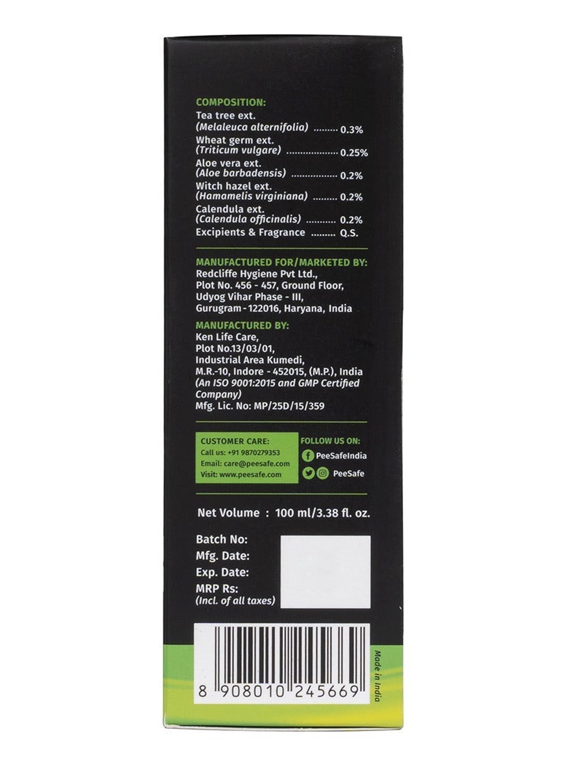 PeeSafe Natural Daily Intimate wash for men with Ayurveda Extracts, Tea Tree essential oil, Antibacterial & Antifungal, Relieves Itching & Irritation, Dermatologically Tested, 100ml - Image 4