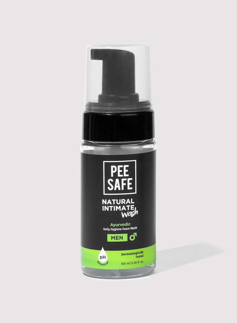 PeeSafe Natural Daily Intimate wash for men with Ayurveda Extracts, Tea Tree essential oil, Antibacterial & Antifungal, Relieves Itching & Irritation, Dermatologically Tested, 100ml - Image 2