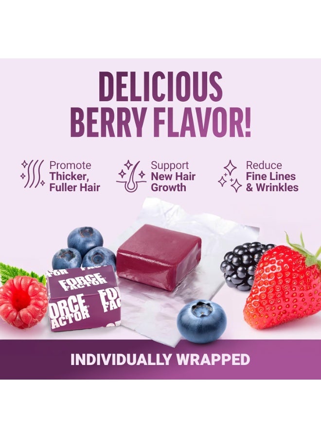 New 2-PACKS Hair Growth Accelerator Soft Chews, Hair Growth Vitamins for Women and Men with Lustriva and Biotin to Promote Thicker, Fuller, Stronger Hair, Mixed Berry, 60 Soft Chews*2 - Image 5