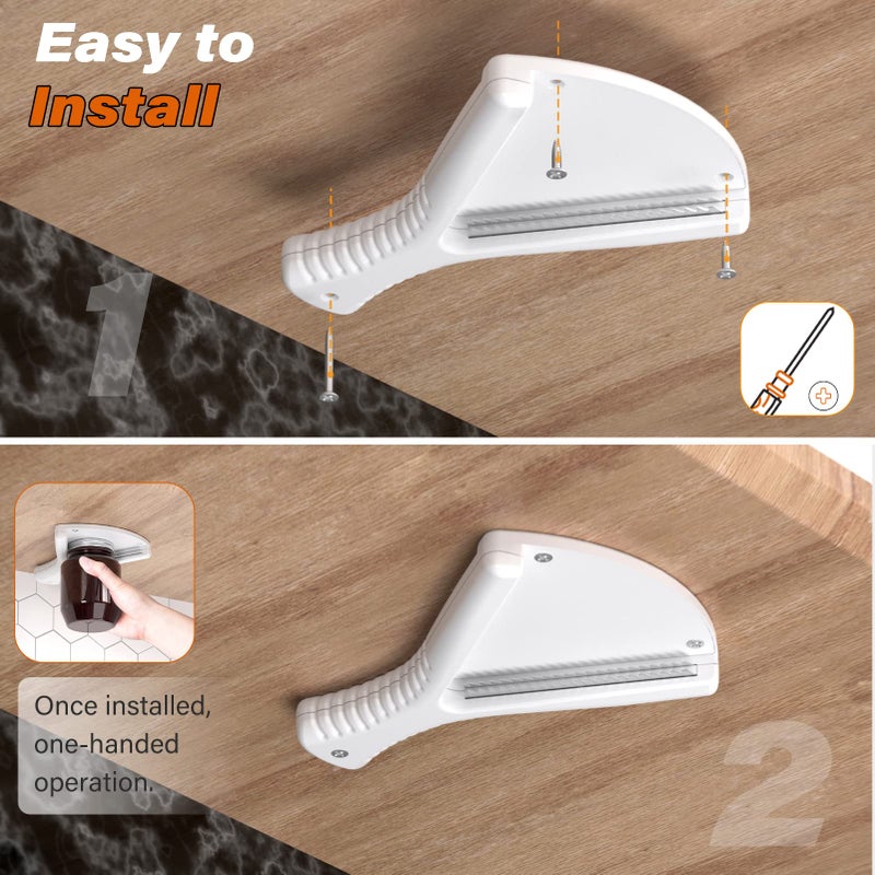 ReneeChef Jar Opener For Weak Hands  Dual Usage | Easy Grip Jar Opener & Under Cabinet Lid Opener  Super Durable Bottle Opener Effortless To Open Any Size Lid  Advanced Jar Lid Opener For Seniors With Arthritis - Image 5