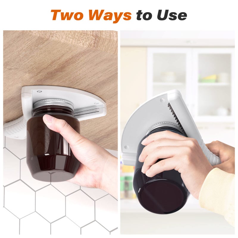 ReneeChef Jar Opener For Weak Hands  Dual Usage | Easy Grip Jar Opener & Under Cabinet Lid Opener  Super Durable Bottle Opener Effortless To Open Any Size Lid  Advanced Jar Lid Opener For Seniors With Arthritis - Image 3