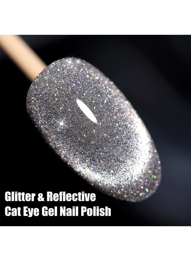 VERONNI طقم طلاء أظافر جل قطة لامع، 6 ألوان من طلاء الجل مع مغناطيس لتأثيرات قطة العين العاكسة، طلاء جل، مانكير جل صالوني وفن أظافر DIY في المنزل، هدية للنساء - Image 3