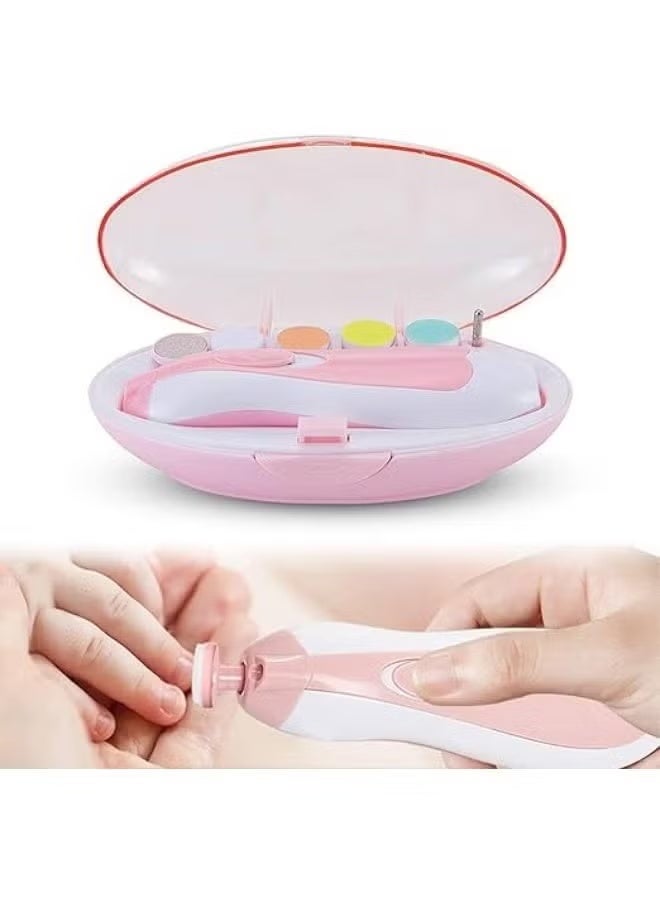 Baby Nail File Electric Nail Trimmer Manicure Set with Nail Clippers, Toes Fingernails Care Trim Polish Grooming Kit Safe for Infant Toddler Kids or Women, LED Light and 10 Grinding Heads - Image 4