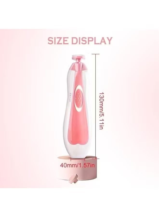 Baby Nail File Electric Nail Trimmer Manicure Set with Nail Clippers, Toes Fingernails Care Trim Polish Grooming Kit Safe for Infant Toddler Kids or Women, LED Light and 10 Grinding Heads - Image 2