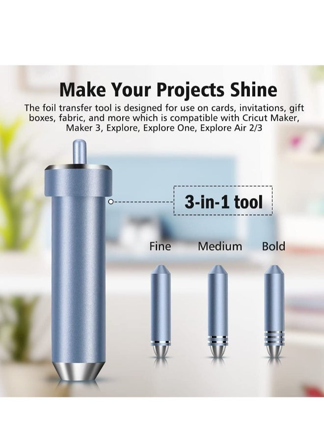 Generic 3 in 1 Foil Transfer Kit, Foil Transfer Tool Replacement, Suitable for Maker /3, Explore, Explore One & Explore Air 2/3, Including Fine, Medium, Bold Blades (Blue)  - Image 4
