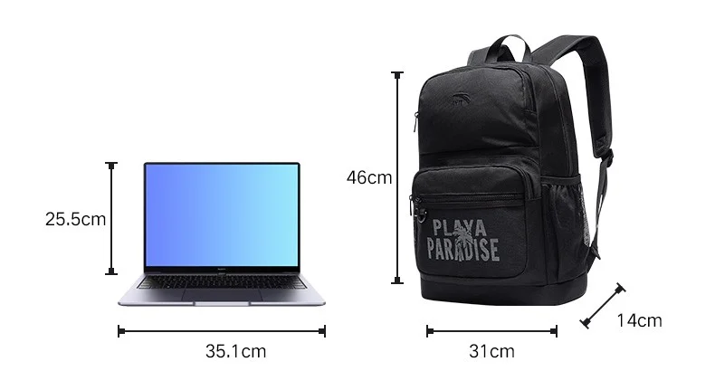 ANTA Black Large Capacity Multi-Pocket Backpack with Laptop Compartment  | Best Price UAE