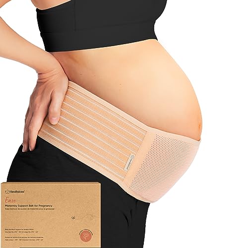KeaBabies Maternity Belly Bands for Pregnant Women Soft Breathable Pregnancy Belly Support Band Adjustable Maternity Belt for Back Pelvic Support Comfortable Easy to Use Classic Ivory 2XL