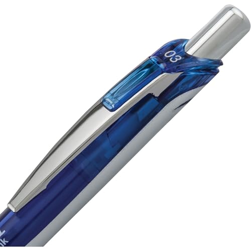 Pentel قلم جل سائل قابل للسحب من بنتل إينرجل، (0.3 مم)، طرف إبرة، خط رفيع جداً، حبر أزرق، عبوة من 3 (BLN73BP3C) - Image 5