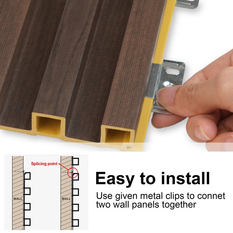 IMXPW 8-Pack WPC Slat Wall Panels - 3D Wall Panels, Water-Proof and Easy Installation, Accent Slat Wall Paneling for Living Room, Office,Walnut, 96 x 6.6 Inch - Image 5