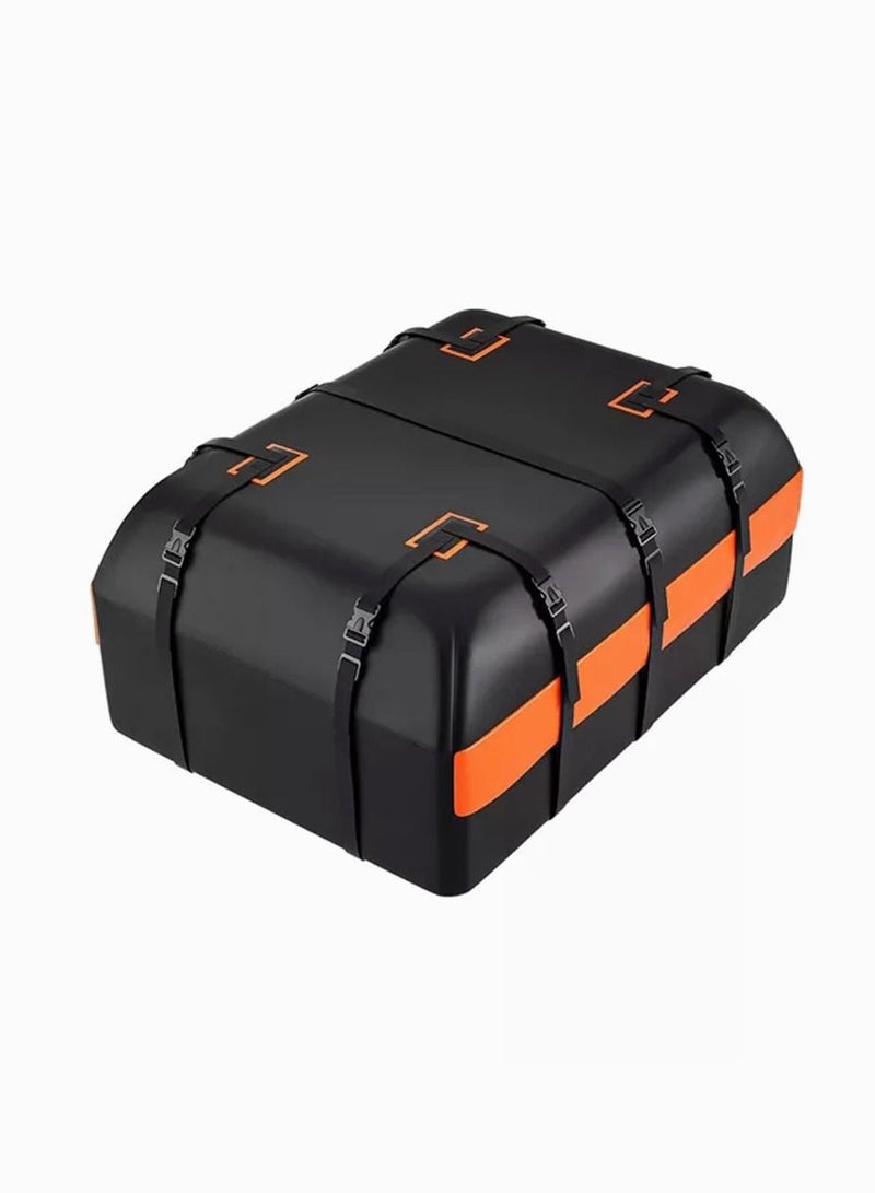 Sharpdo Car Rooftop Cargo Carrier Bag Car Organizer Travel Bag 15 Cubic Feet 52*40*18cm Black Orange - Image 1