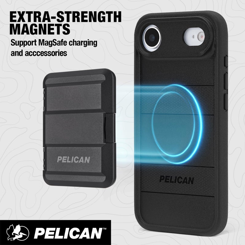 Pelican Protector iPhone Air Case [Compatible with MagSafe] Rugged Magnetic Phone Case with 16ft Military-Grade Drop Protection - Heavy Duty Phone Cover for iPhone Air - Black - Image 4