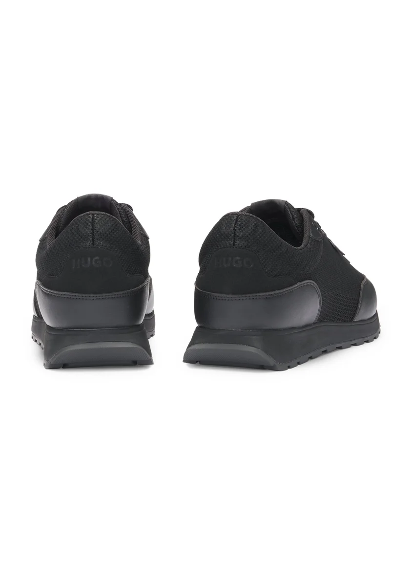 HUGO Knit-effect trainers with faux-leather trims