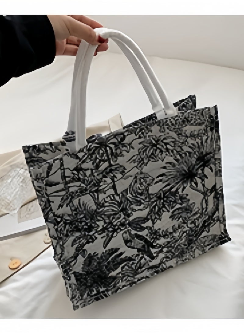 Big Capacity Bolsa Scarves Tote Bag Black/White (33 x 29 x 14cm)  - Image 4