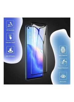 شيزي واقي شاشة من الزجاج المقوى لهاتف Oppo Reno5 Pro 5G شفاف / أسود  - Image 2