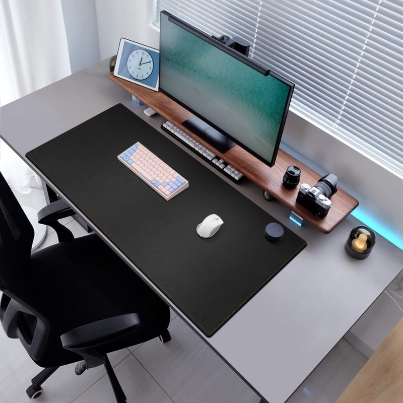 MAIDERN 47.2" x 23.6" XXL Cork & Leather Desk Mat, Reversible Full Desk Mouse Pad Protector (Black) - Image 5