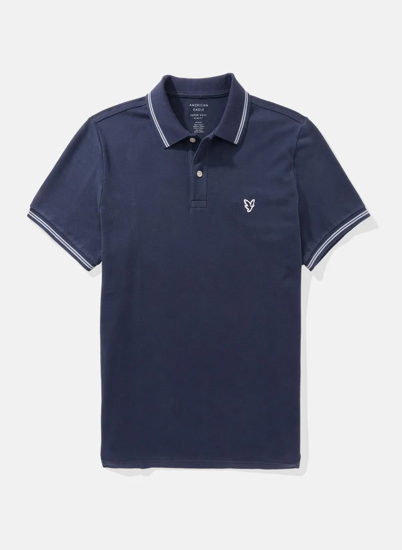 امريكان ايجل Tipped Flex Pique Short Sleeve Polo Shirt