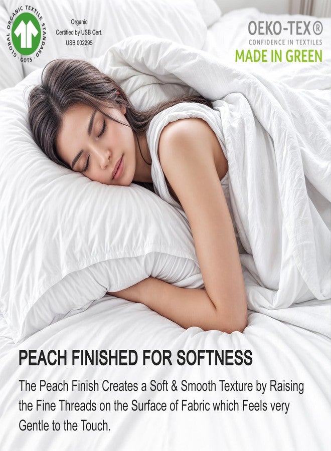 RUVANTI 100% Organic Cotton Sheets Queen Size, Percale Weave, GOTS Certified, 4-Piece Set, Deep Pocket 15", Crisp & Breathable, Soft Durable Bedding, Sábanas Algodón Orgánico - Deluxe - Image 5