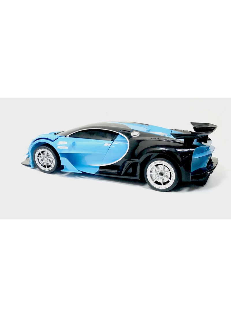 TOON TOYZ - 1:12 Scale Transforming RC Car - Remote Control Transformer Robot Toy with 360° Rotation, LED Lights, Dynamic Sound Effects, Gesture Induction, and Dancing Action - BLUE - Image 1