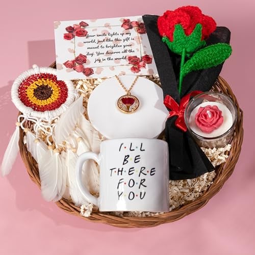 Rarejoy Combo Gift Set for Women, Valentine Gifts, Birthday Gift for Wife, Handmade Dreamcatcher, Scented Candle, Ceramic Mug, Greeting Card, Rose Flower Necklace Pendant, 1 Litres - Image 1