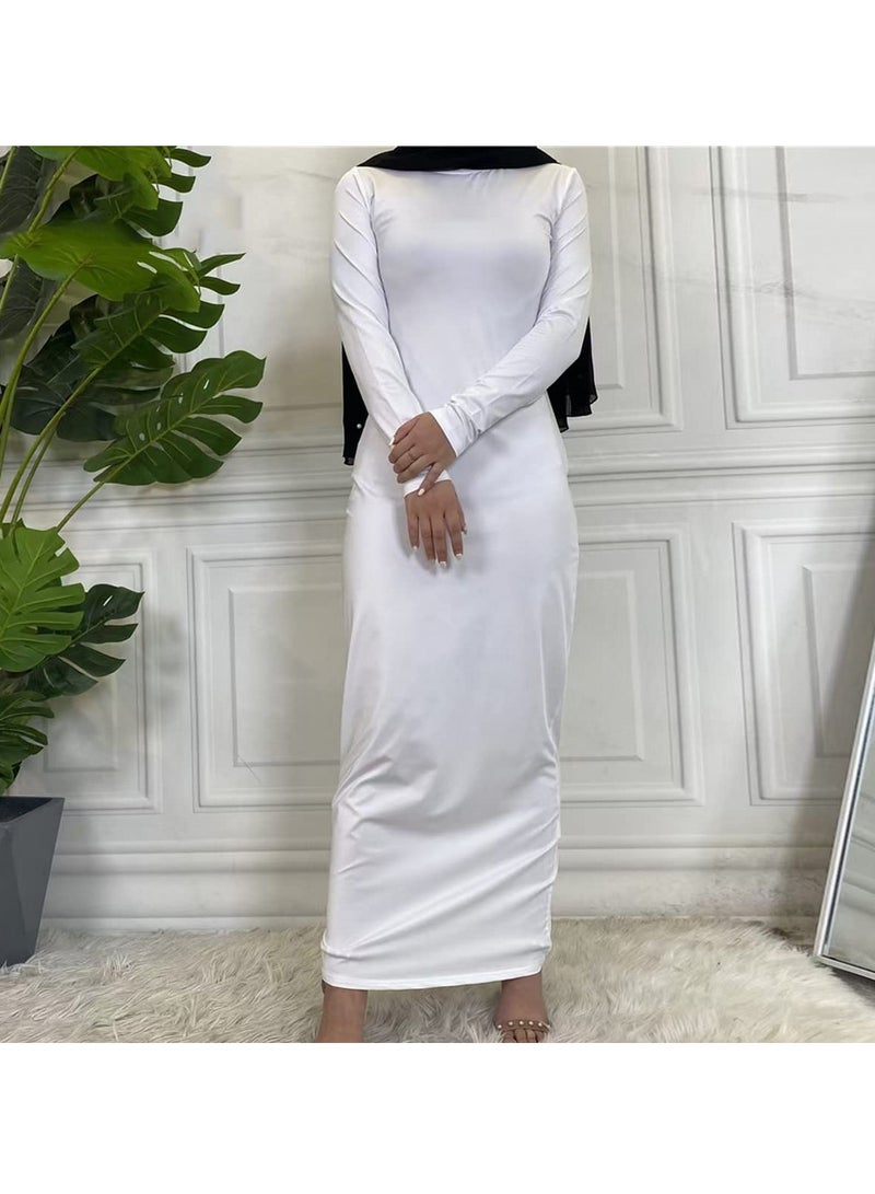 إسكدنيا Mock Neck Casual Abaya, Soft Breathable Long Sleeve Women Abaya Dress, Long Lasting Comfortable Normal Muslim Women Islamic Dress for Prayer, Daily Wear, Occasion Wear, ( Size M, Black) - Image 2