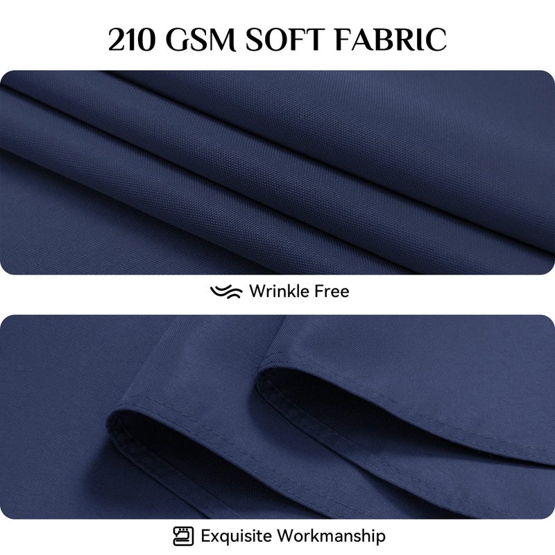 Softalker Rectangle Tablecloth  Waterproof & Stain Resistant Table Cloths Wrinkle Free Fabric Washable 210GSM Polyester Table Cover for Dining/Party/Outdoor - 52 x 70 inch Navy Blue - Image 4