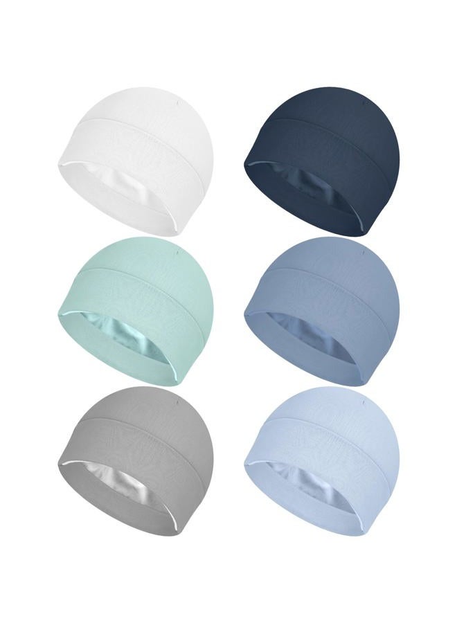 Cotwinter 6 Pcs Satin Lined Baby Newborn Hats Silk Satin Lined Beanie Toddler Hat for Hospital Infant Girls Boys 0-6 Months, Fresh Color, One Size - Image 1