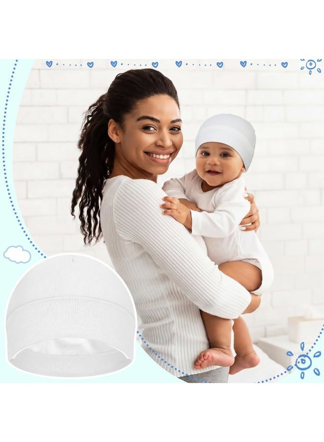 Cotwinter 6 Pcs Satin Lined Baby Newborn Hats Silk Satin Lined Beanie Toddler Hat for Hospital Infant Girls Boys 0-6 Months, Fresh Color, One Size - Image 5