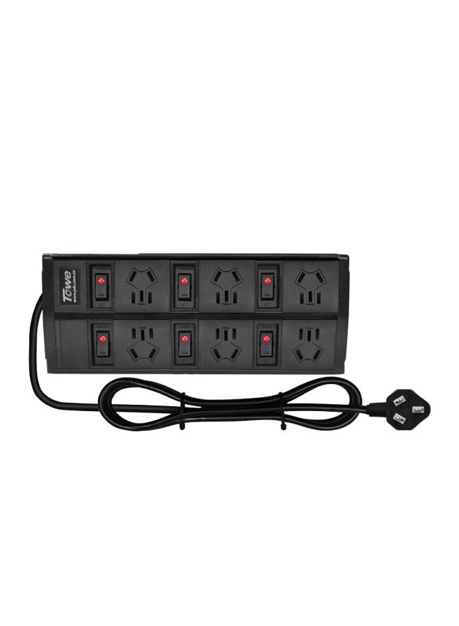 Towe Desktop Pdu Power Strip Socket Overload Protection Extension Cord Home Office Aluminum Alloy Power Strip 6 Outlets 10a Individual Control New National Standard Five-hole - Image 2