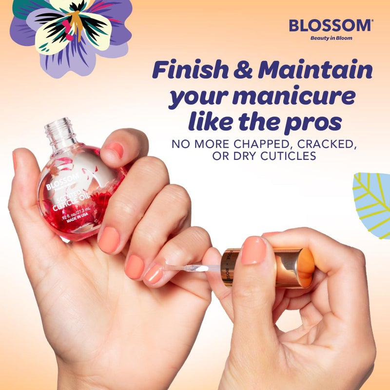 Blossom Cuticle Oil for Nails, Hydrating, Moisturizing, Gourmand Scented Nail Oil Cuticle Care, Infused with Real Flowers, Made in USA, 0.5 fl. oz, Pumpkin Spice Latte - Image 5