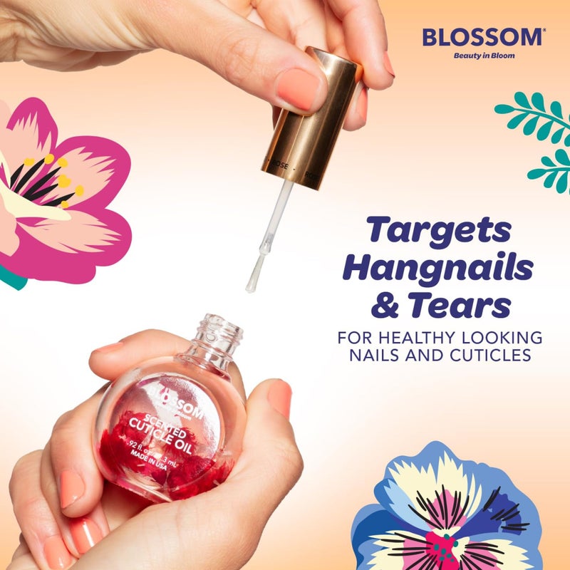Blossom Cuticle Oil for Nails, Hydrating, Moisturizing, Gourmand Scented Nail Oil Cuticle Care, Infused with Real Flowers, Made in USA, 0.5 fl. oz, Pumpkin Spice Latte - Image 4
