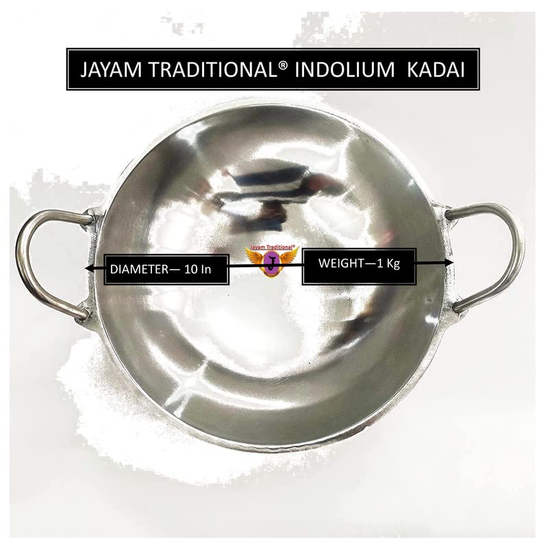 Jayam Traditional قدر جايام التقليدي من هنداليوم إندوليم مصقول 10 بوصة 2 لتر لون فضي - Image 2