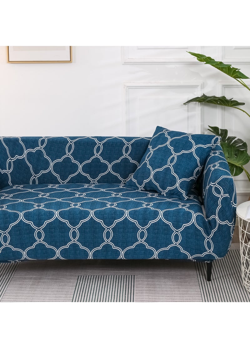 DUNISO غطاء أريكة، غطاء واقي مطبوع قابل للتمدد، غطاء أثاث مضاد للانزلاق، مقاوم للتلوث والتآكل، مناسب لجميع الفصول، مناسب لأرائك ذات الثلاث مقاعد، 190 إلى 230 سم - Image 2