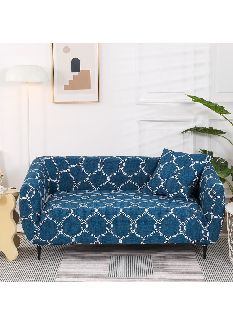 DUNISO غطاء أريكة، غطاء واقي مطبوع قابل للتمدد، غطاء أثاث مضاد للانزلاق، مقاوم للتلوث والتآكل، مناسب لجميع الفصول، مناسب لأرائك ذات الثلاث مقاعد، 190 إلى 230 سم - Image 1